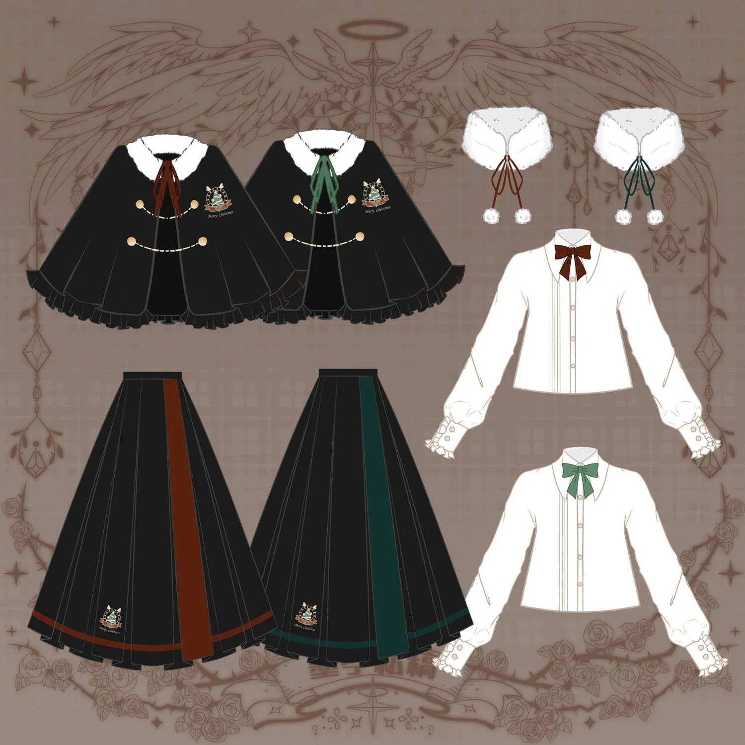 2024 オリジナルJK制服ウィッチナイトクリスマススーツロングスカート冬