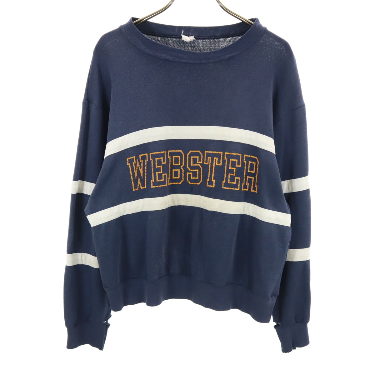 80s ヴィンテージ トリコタグ中期 長袖 スウェット L ブルー 二枚タグ メンズ 古着