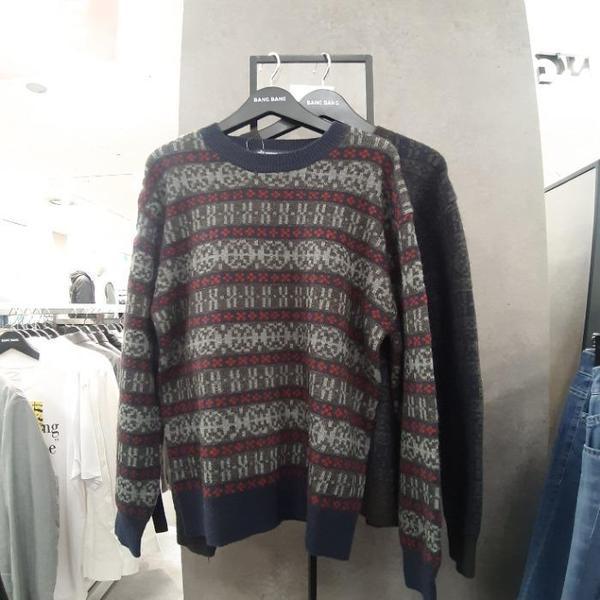 HC09 メンズニット編みベーシックマンツーマンベーシック編みニットTシャツ NWL600 (S41728117)