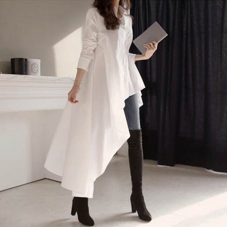 eLLa selectshop 半袖 カットソーワンピース アシンメトリー 白 eLLa selectshop 半袖 カットソーワンピース アシンメトリー 白