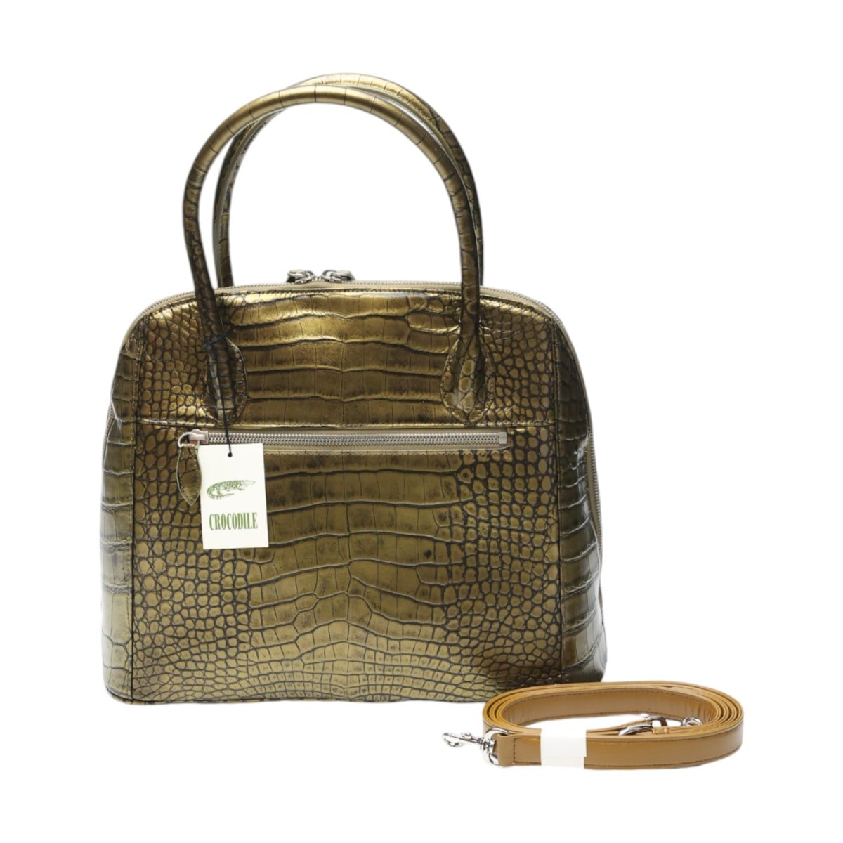 クロコダイル3994 訳あり メタリック 2WAYバッグ オリーブメタリック 47,880円