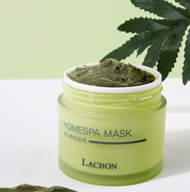 よもぎ蒸し ホームスパ 【LACBON & BOLLABO】HOMESPA MASK NO.1 よもぎもちもち 110g 韓国パック