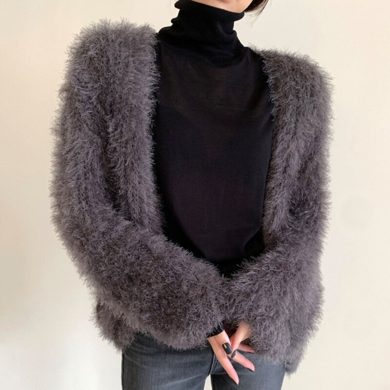 カーディガン レディース ゆったり ふわふわ ショートコート アウター 春 秋 冬 おしゃれ お