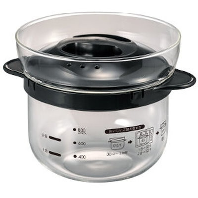 他サイト： XRCN-2-B ブラック ガラスのレンジご飯釜1～2合の商品画像