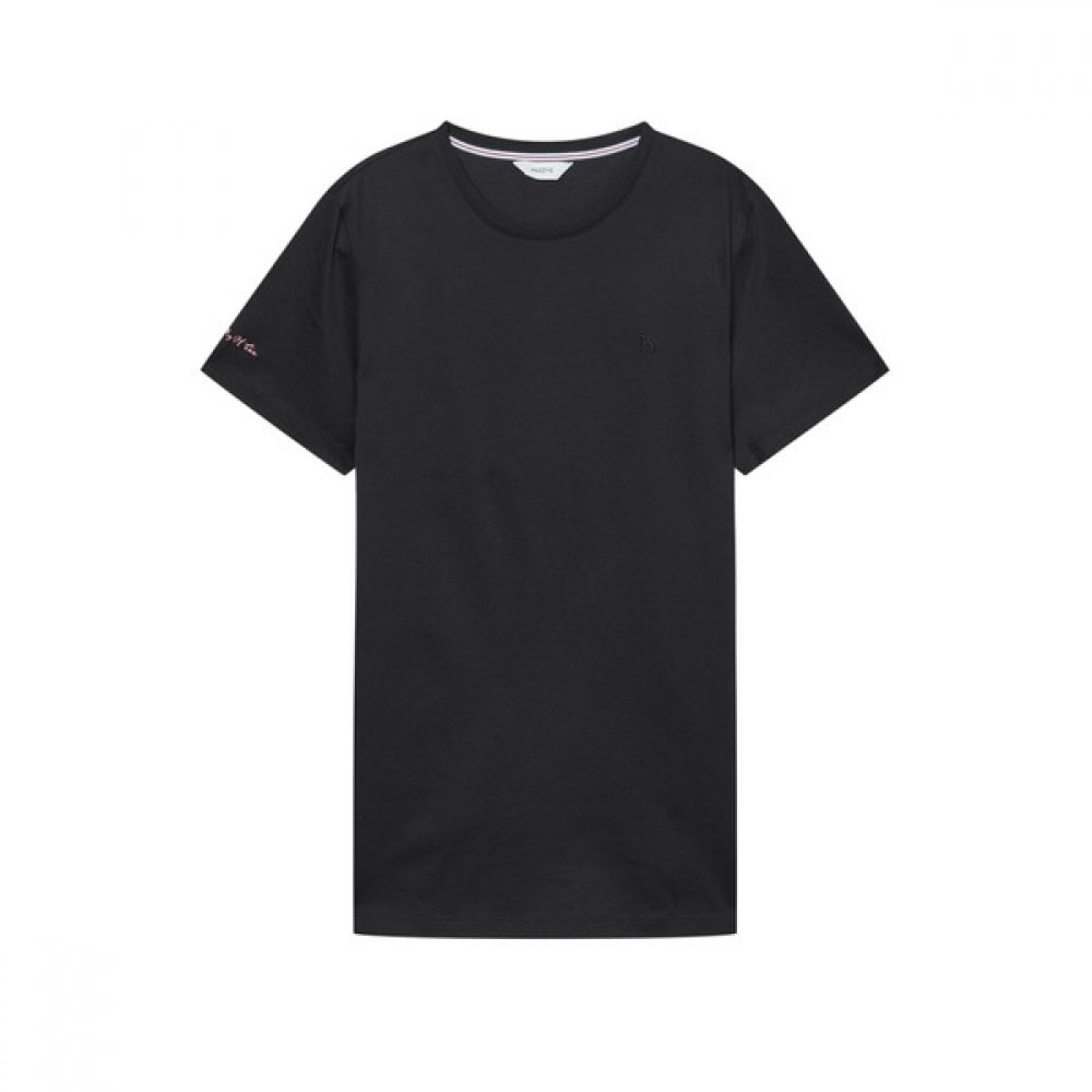 [ヘッジズレディース] 24SS ブラックソリッドコットンショートスリーブ T シャツ WSTS4B330BK