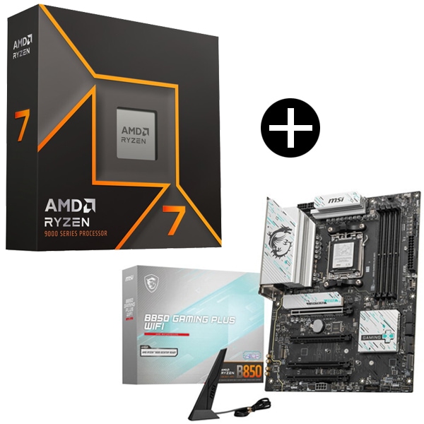 Ryzen 7 9700X W/O Cooler WOF (8C/16T3.8GHz65W) CPU + MSI B850 GAMING PLUS WIFI ATXマザーボード セット