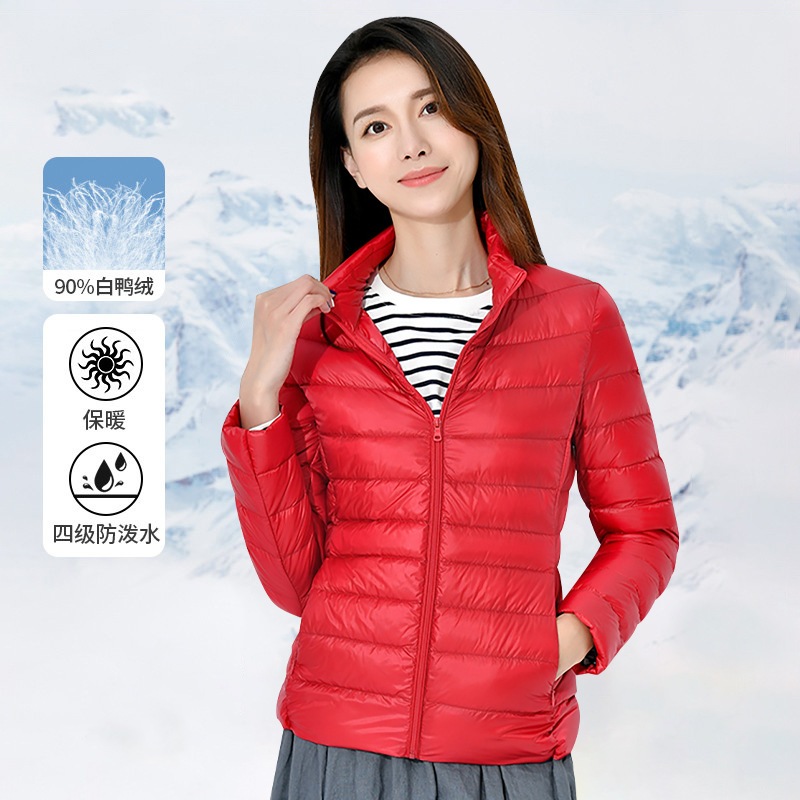 女性用の春と秋のライトシンダウンジャケットスリムとファッションの大規模なサイズのジャケット風力防水ジャケット