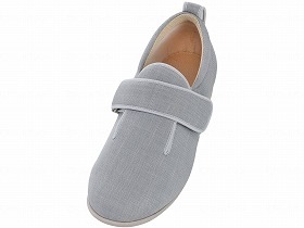 徳武産業 あゆみシューズ 介護靴 施設用 ダブルマジックIII 5E グレー 片足/右LLサイズ 7035