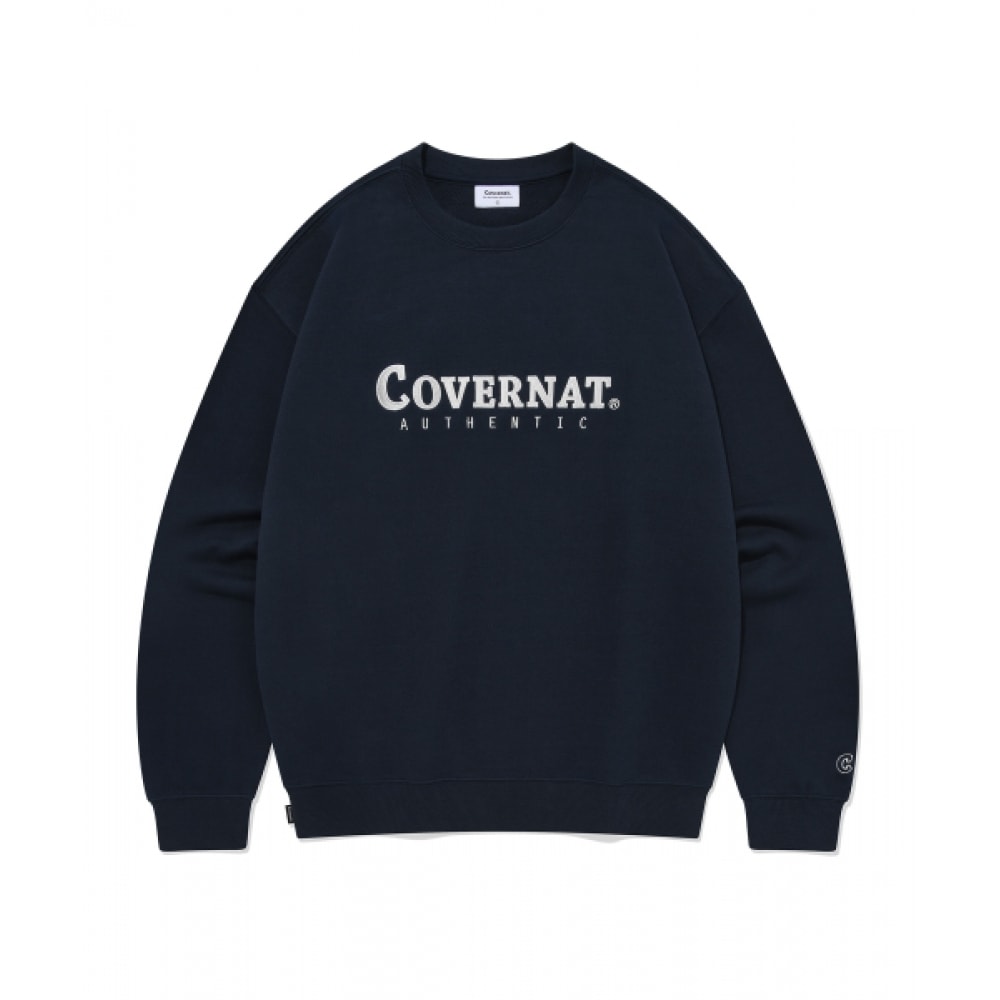 COVERNAT オーセンティックロゴスウェットシャツネイビー