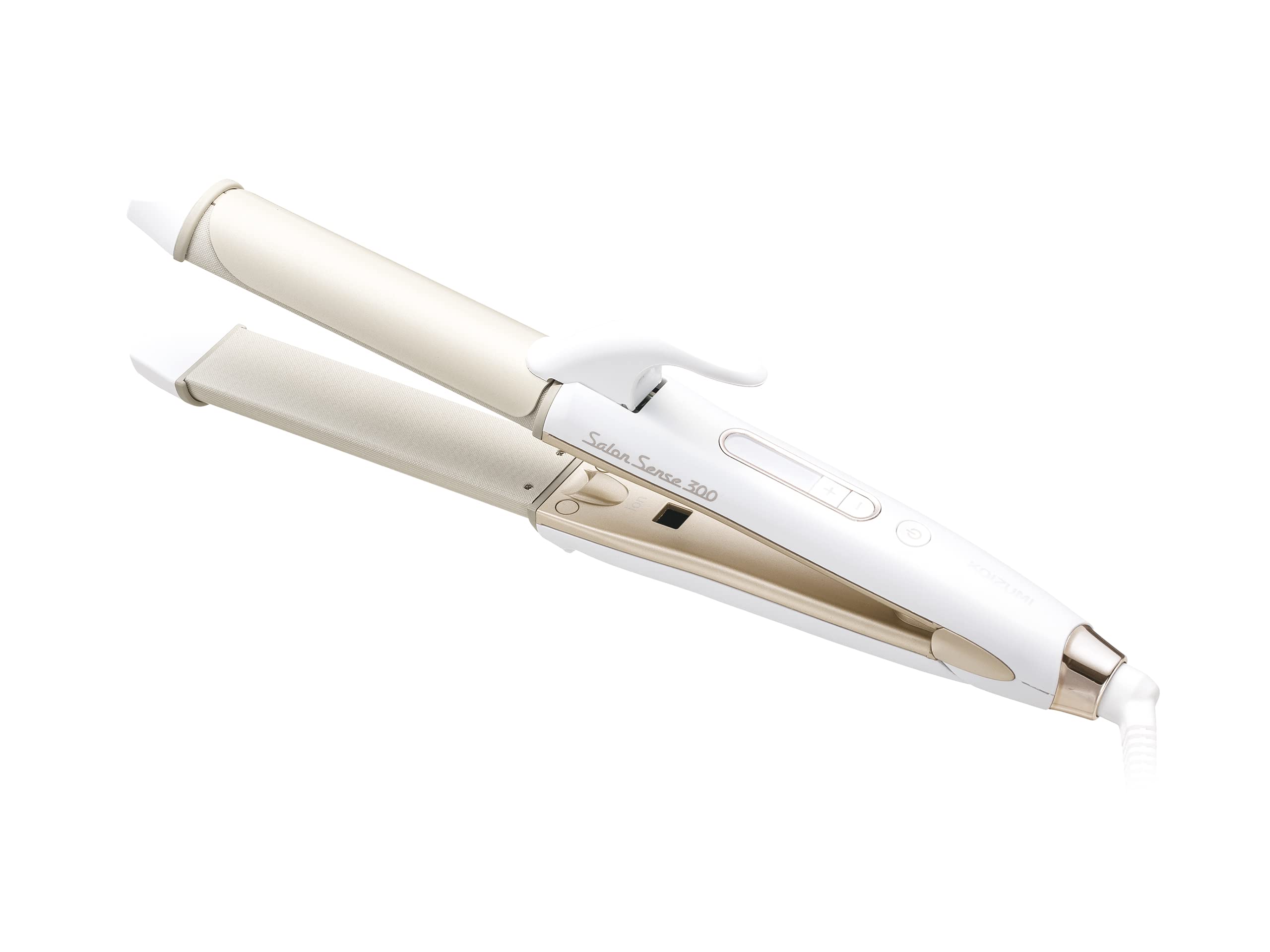 コイズミ ヘアアイロン 2WAY ストレート & カール 30mm サロンセンス 300 シルキーモイスト 海外対応 ホワイト KHR-7520/W