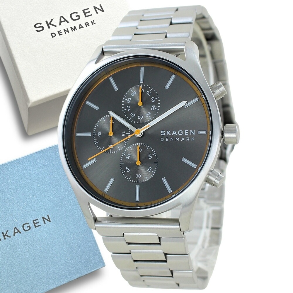 スカーゲン 腕時計 メンズ 父の日 ブランド 男性用 おしゃれ スーツに合う腕時計 クロノグラフ ガンメタルグレー シルバー 仕事用 入社祝い 就職祝い 記念日 誕生日 ギフト プレゼント ランキング