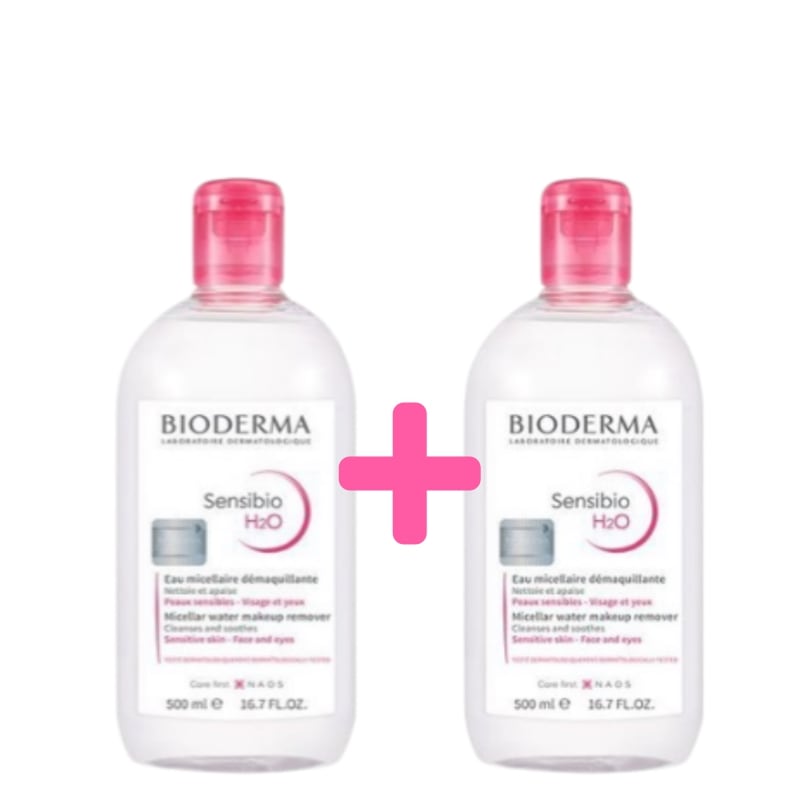 [計 1000ml, 500ml+500ml] 敏感肌には100%刺激を与えずに洗浄する センシビオ H2O クレンジングウォーター 500ml
