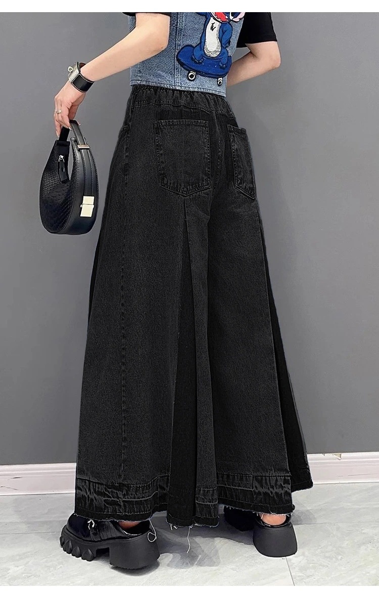 INSスタイル ワイドパンツ スラックス ストリート ファッション 洋風 カジュアル アメリカン ロングパンツ ゆったりする プリーツ 差し色 ジーンズ 秋