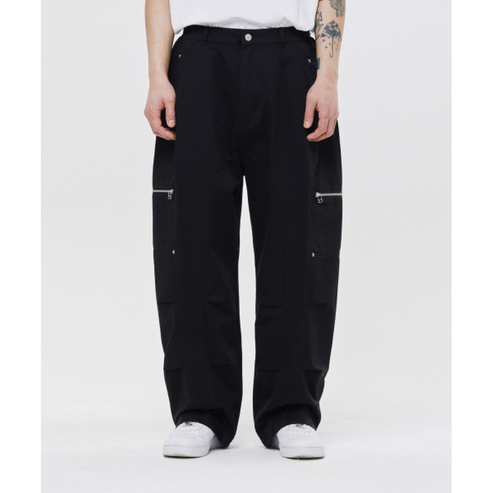ロマンティッククラウンバイカーウォッシュワイドパンツ_ブラック 7,218円