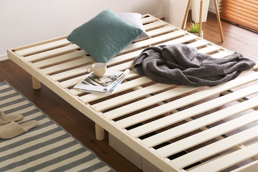 ベッド セミダブル ベット 高さ調節 低ホルムアルデヒド すのこ スノコ 頑丈 木製 天然木パイン材