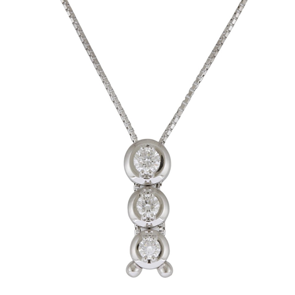タサキ ネックレス 18金 K18ホワイトゴールド ダイヤモンド TASAKI 中古 美品 60,500円