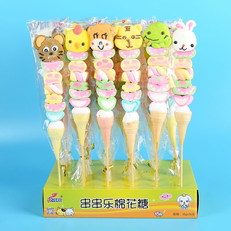 干支綿菓子ひょうたん串子供用スナックキャンディ串クリスマス漫画動物の形のキャンディ