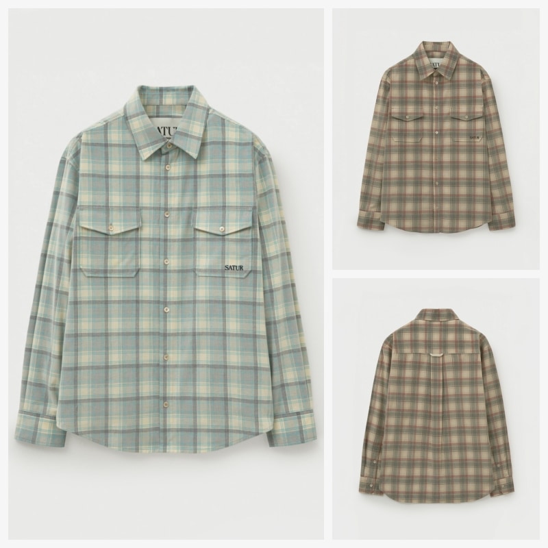 【SATUR】 25FW CORDUROY CHECK SHIRT : 2COLORS