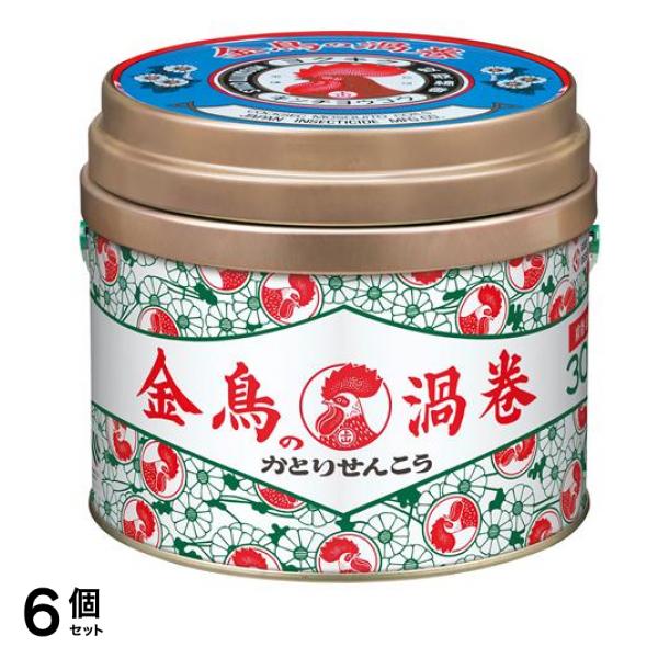 金鳥の渦巻 蚊取り線香 30巻入 (缶) 6個セット