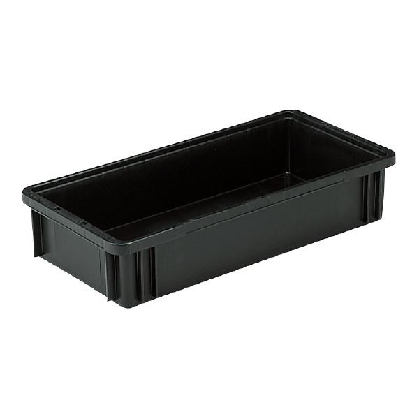 （まとめ）三甲(サンコー) ベタ目コンテナボックス/サンボックス 導電性PP 13-6 ブラック(黒) 10セット代引不可