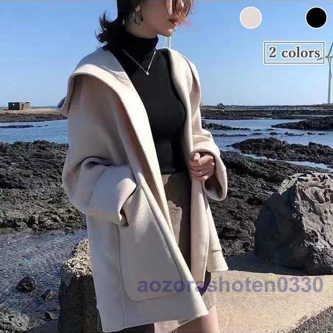 チェスターコート フード付き レディース コート ゆったり ピーコート 厚手 パーカー オーバーサイ