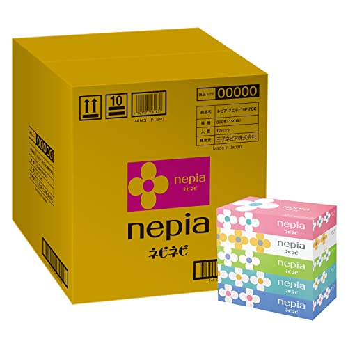 【まとめ買い】ネピア ネピネピティシュ (300枚150組)5コパック12個