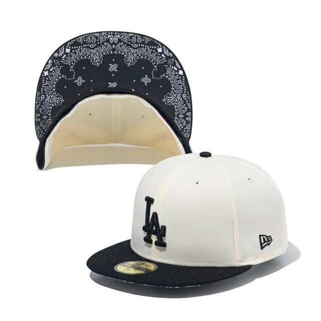 [即納]NEWERA ニューエラ 59FIFTY Paisley Under Visor ロサンゼルス・ドジャース クローム ブラック ペイズリーアンダーバイザー メンズ 男性 帽子 ハット HAT