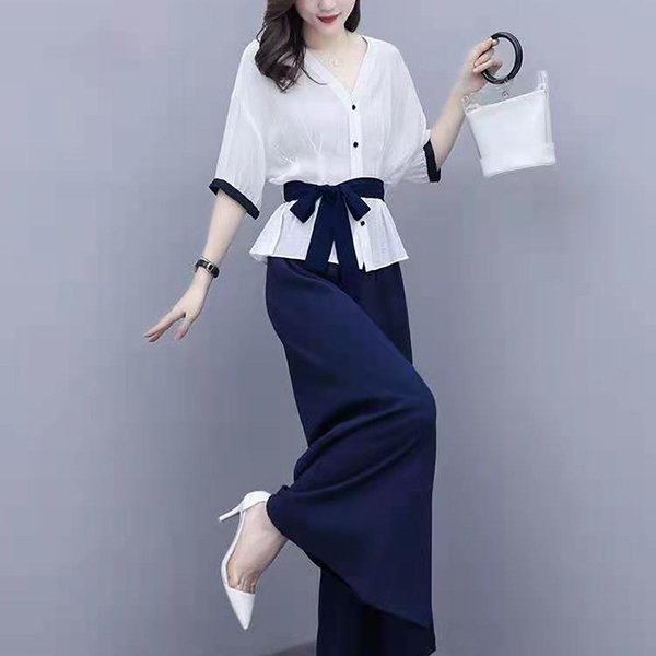 お买い得 綿麻 ガウチョパンツ セットアップ レディース コーデ カジュアル トップス ブラウス tシャツ