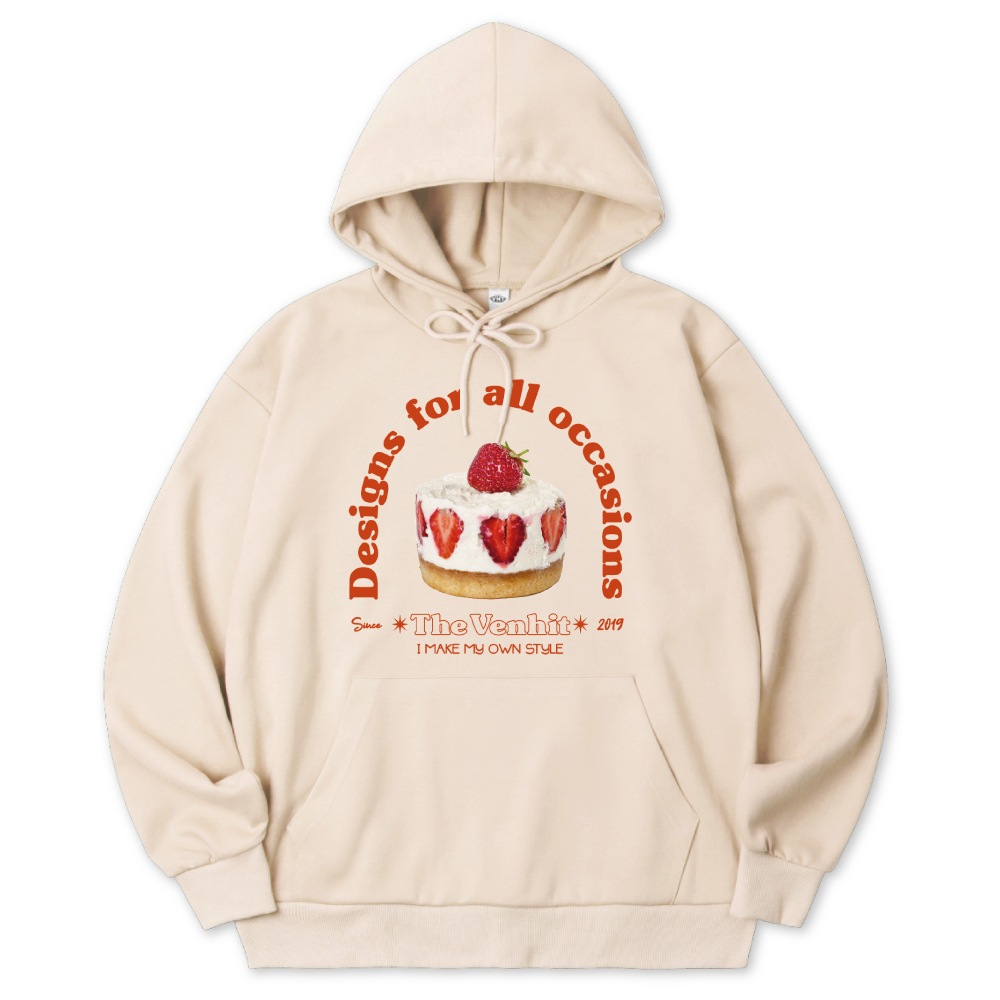 VH Strawberry cake Napping Hoodie ベーンヒットイチゴケーキ裏起毛パーカー