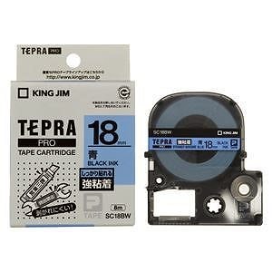 （まとめ買い）PROテープ強粘着タイプ青/黒文字 SC18BW 00017716 [x3]