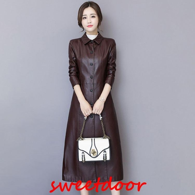 レディース革ジャン 本革　秋冬　レザー ライダース 羊革 ロング丈 バイクウェア シングル 女性用　上品　防寒防風