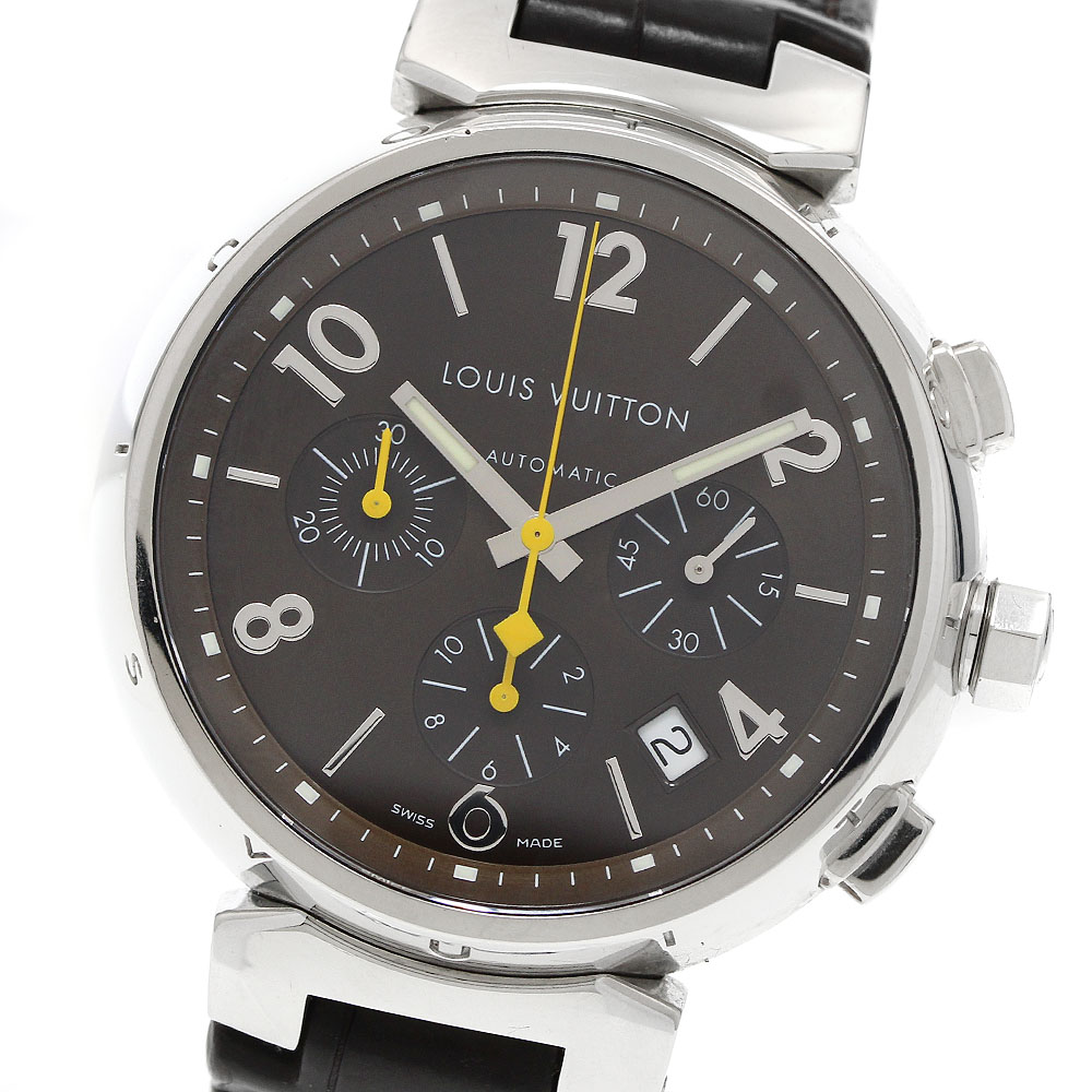 ルイ・ヴィトン LOUIS VUITTON Q1121 タンブール デイト クロノグラフ 自動巻き メンズ _955616【中古】