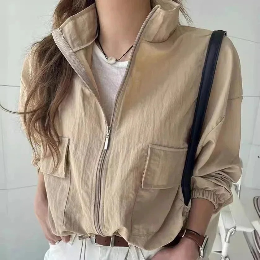 ゆったり/薄手/細め/ドローストリング/ウエスト/トップス/2024/春夏/新作/サン/ジャケット