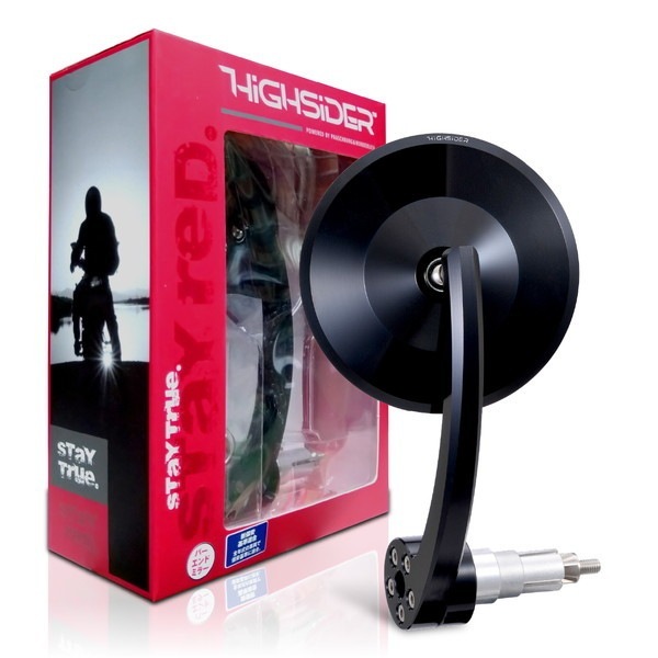 D15163 HIGHSIDER (ハイサイダー) バイク用 バーエンドミラー MONTANA EVO ブラック