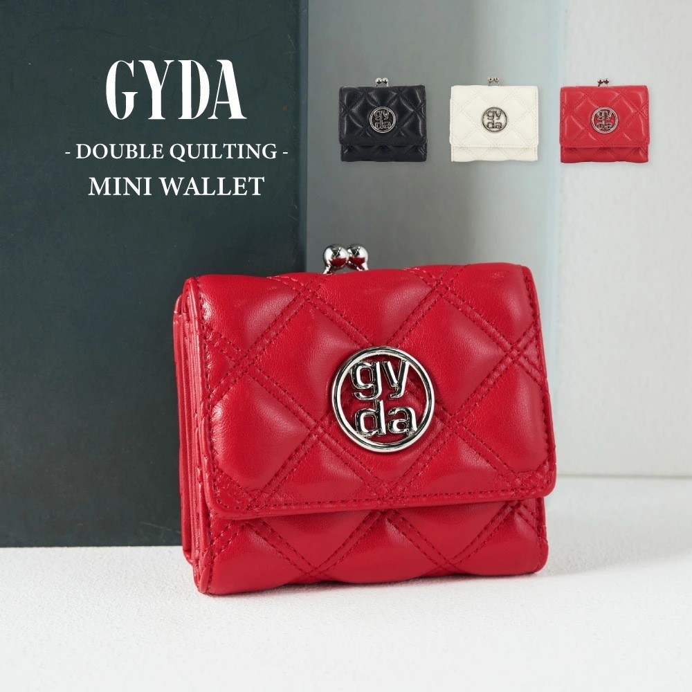 DOUBLE　QUILTING がま口 三つ折り財布 レディース ブランド GY-W352 口金ミニ財布