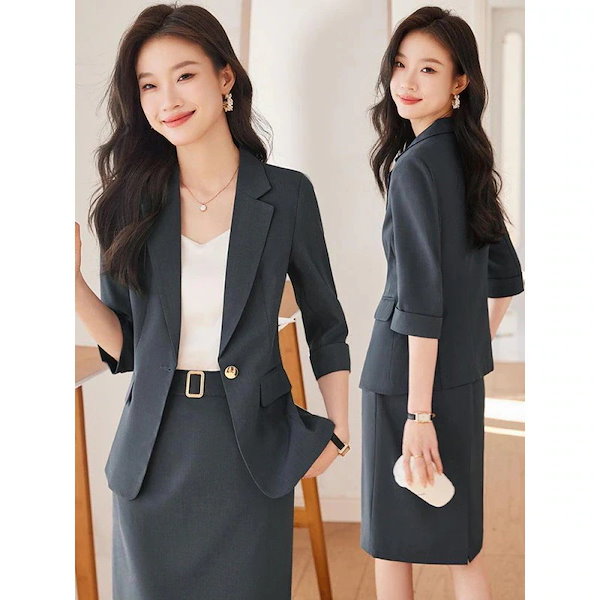 Qoo10] 25 制服セット スカートスーツ 大きい