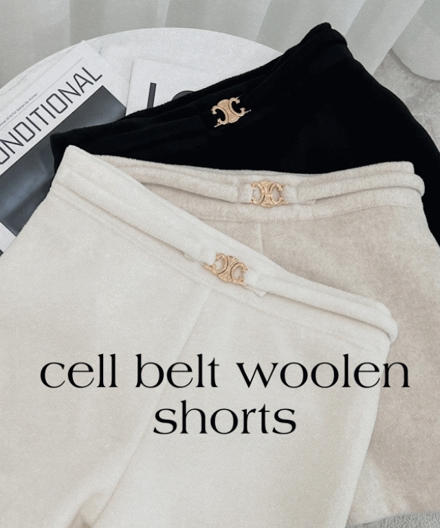 [輸入/起毛]セルベルト毛織ショートパンツ(3color)
