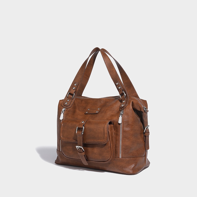 小人数高級感レトロ通勤トートバッグ夏の大容量手提げショルダーバッグ