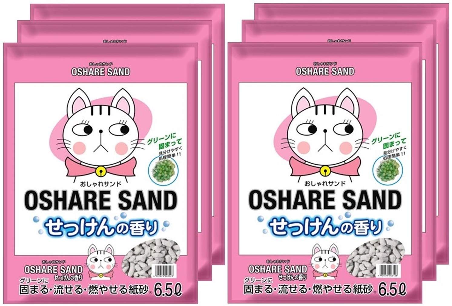 新東北化学工業 猫砂 紙砂おしゃれサンドせっけんの香り 6.5L×6個 (ケース販売)