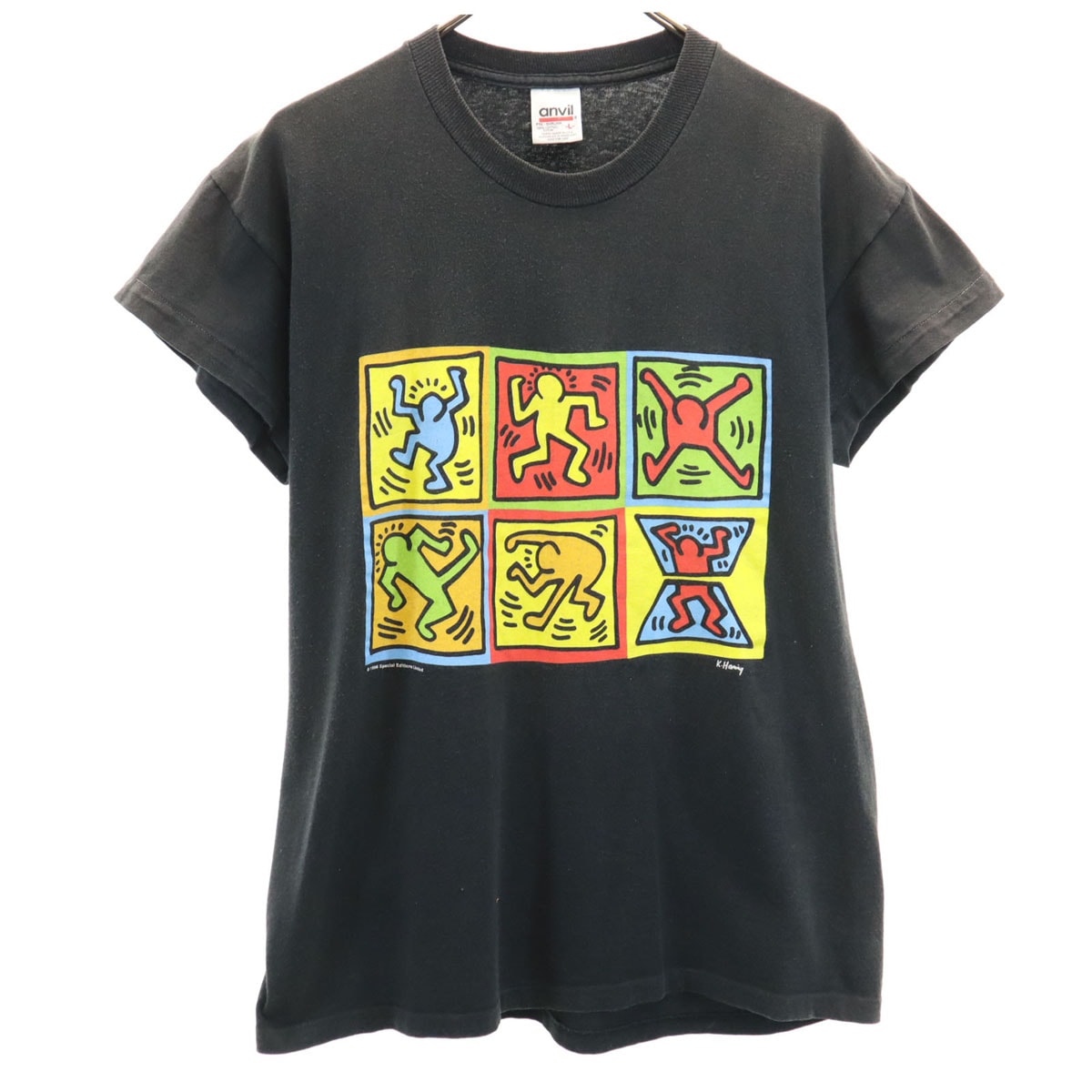 90s オールド キースヘリング 半袖 Tシャツ L ブラック Keith Haring メンズ 古着 11,644円