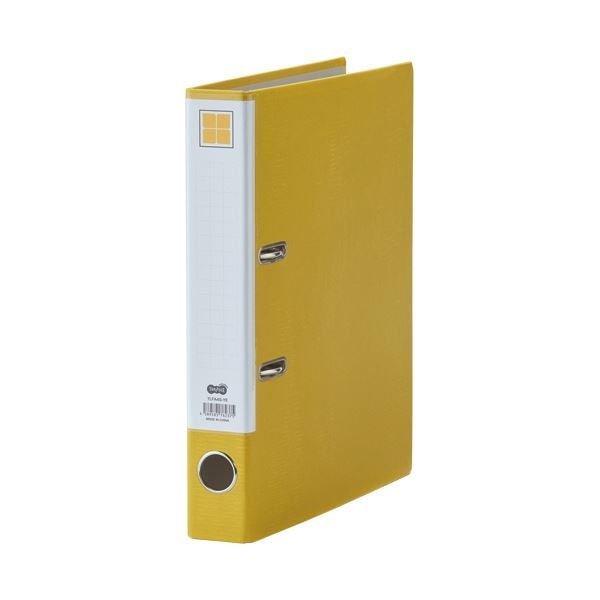 （まとめ）TANOSEE レバー式アーチファイル A4タテ 2穴 280枚収容 28mmとじ 背幅50mm 黄 1セット（10冊） 3セット