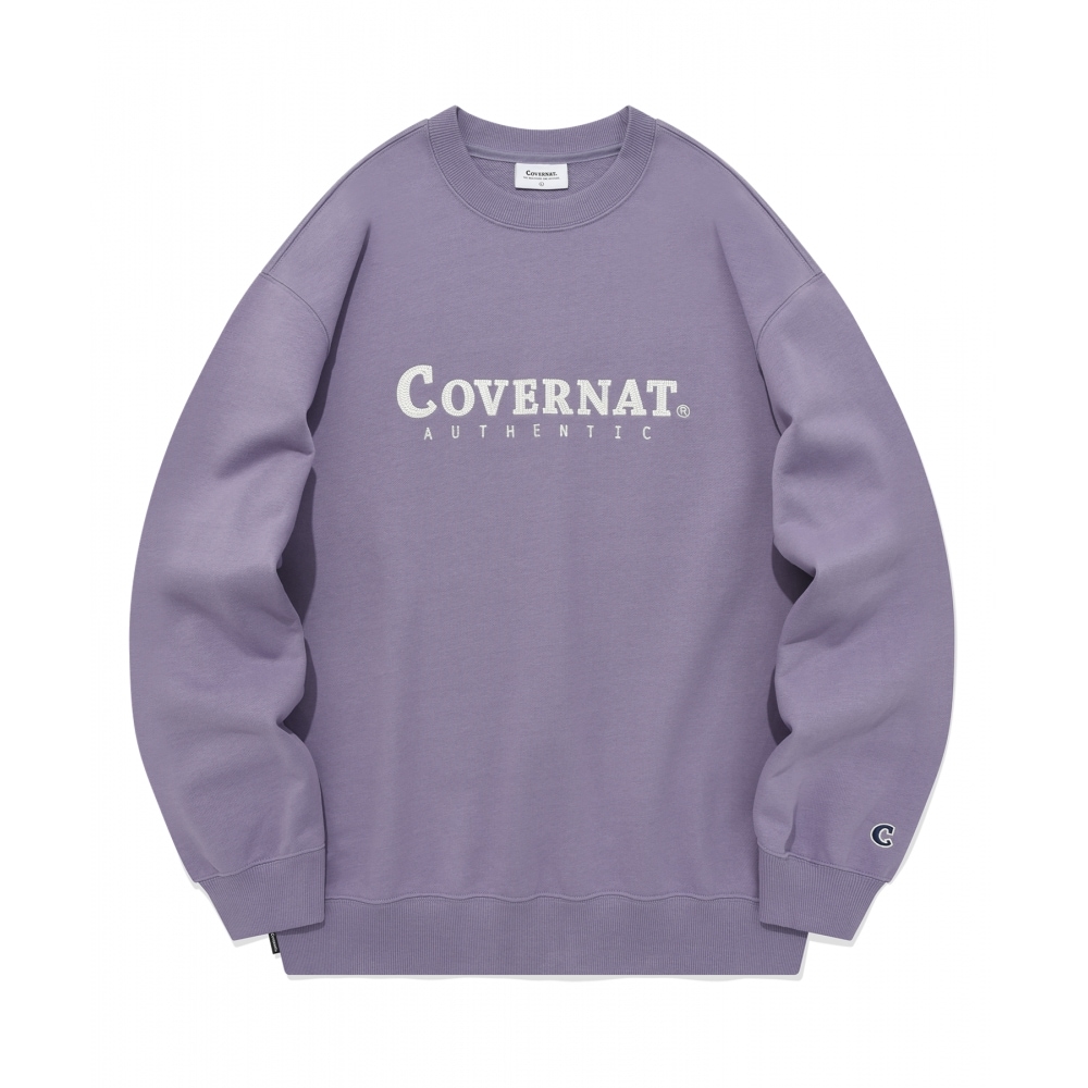 COVERNAT オーセンティックロゴスウェットシャツラベンダー