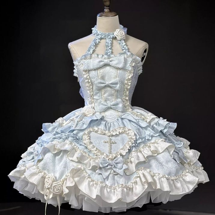 ロリータリボンオリジナル洋装jskデイリーライトロリータプリンセス洋装ワンピースメイド服