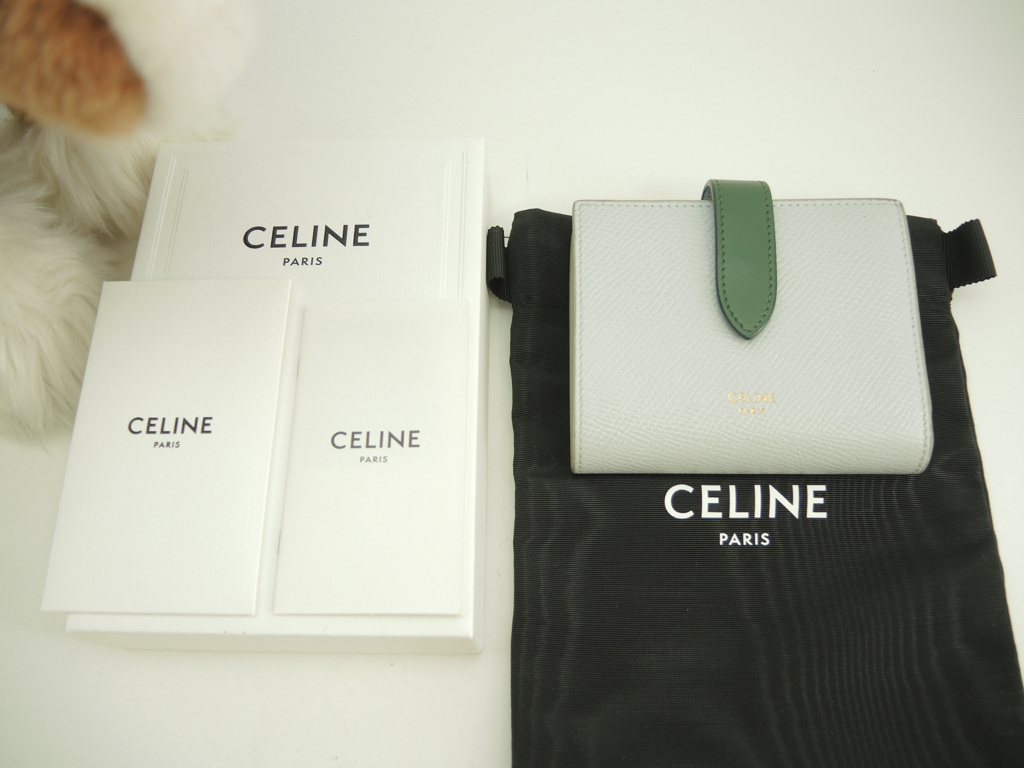 スモールストラップウォレット エッセンシャル レザー水色緑 2折財布@W-9P-2271 24,600円