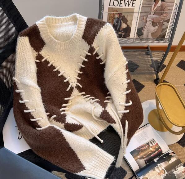 ニューデザイン 個性的 セーター 怠惰風 秋冬 優しい ゆったり ニットカーディガン プルオーバーデザイン 上着 あたたまること ソフト