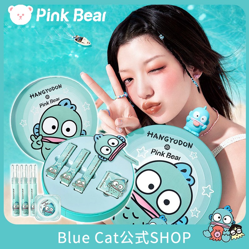 【限定コスメセット】HANGYODON連名限定 コスメ ギフトセット 5点セット コスメセット 付き:リップクリーム*3＋チーク＋手鏡 プレゼント メイクセット クリスマスコフレ 誕生日プレゼント