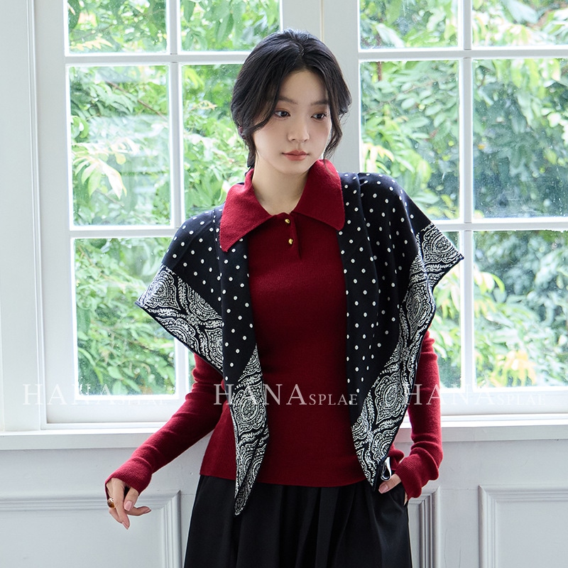 Hanna の秋冬の女性用アウターウェア用の襟付きスリムフィット抗ピリングセーター 17002