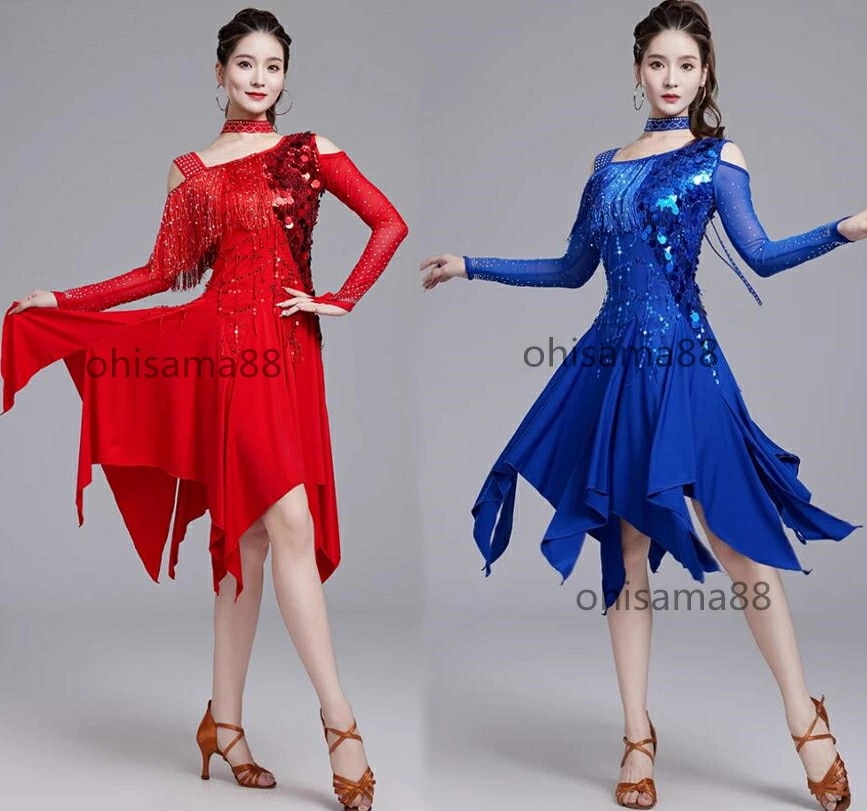 社交ダンス衣装 ラテンワンピース ラテンダンス レディース ダンスドレス ラテン ワンピース 演出服 ラテン衣装 チャチャ 社交ワンピース 可愛い ダンス服 セクシー 発表会 練習着 ダンスウェア 演