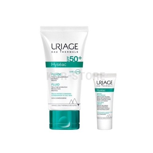 イゼアク フルイド 日焼け止め SPF50 + PA ++ 50ml + ニュー スキン セラム 5ml セット