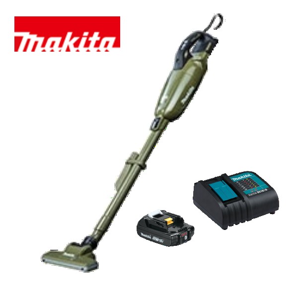 当店だけ！バッテリー充電器も1年保証! マキタ コードレス掃除機 18V カプセル式 オリーブ CL284FDZO + バッテリー BL1820B + 静音充電器DC18SD 充電式　クリーナ